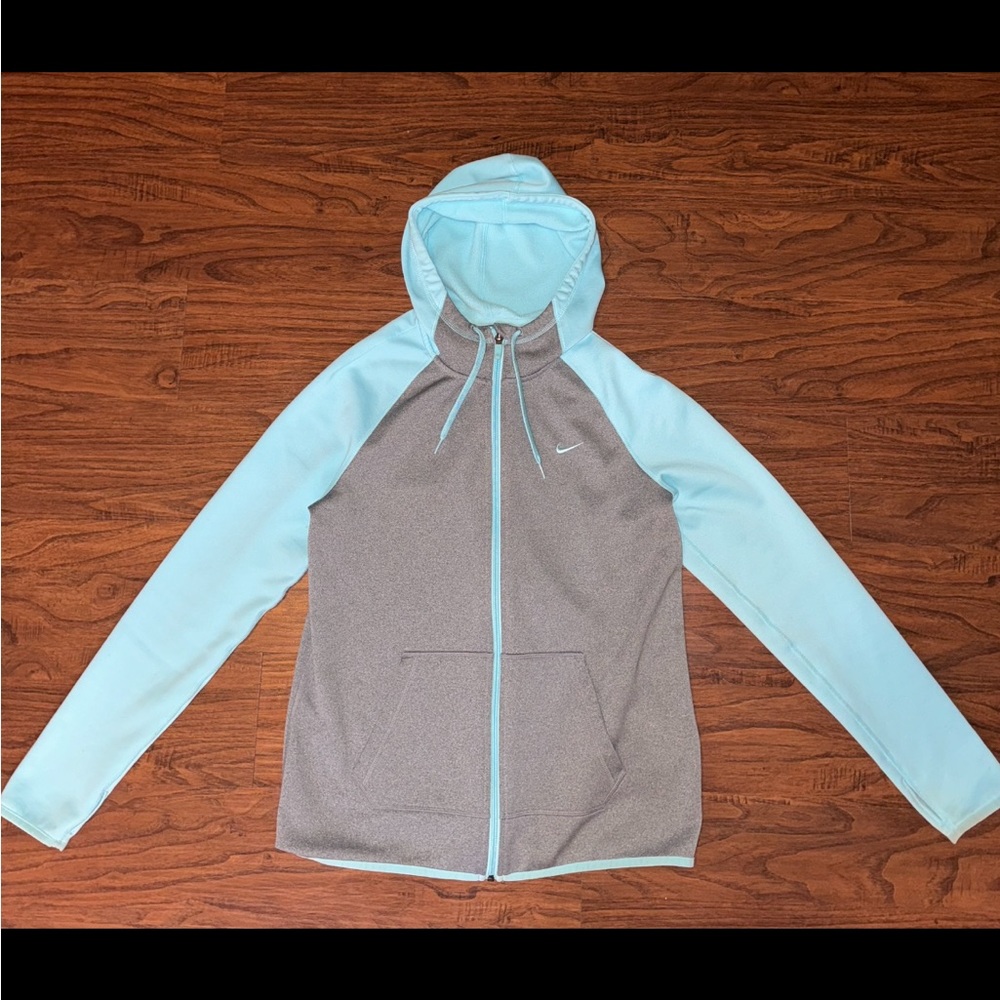Women’s Teal and Gray Therma-Fit NIKE Zip-Up Jacket